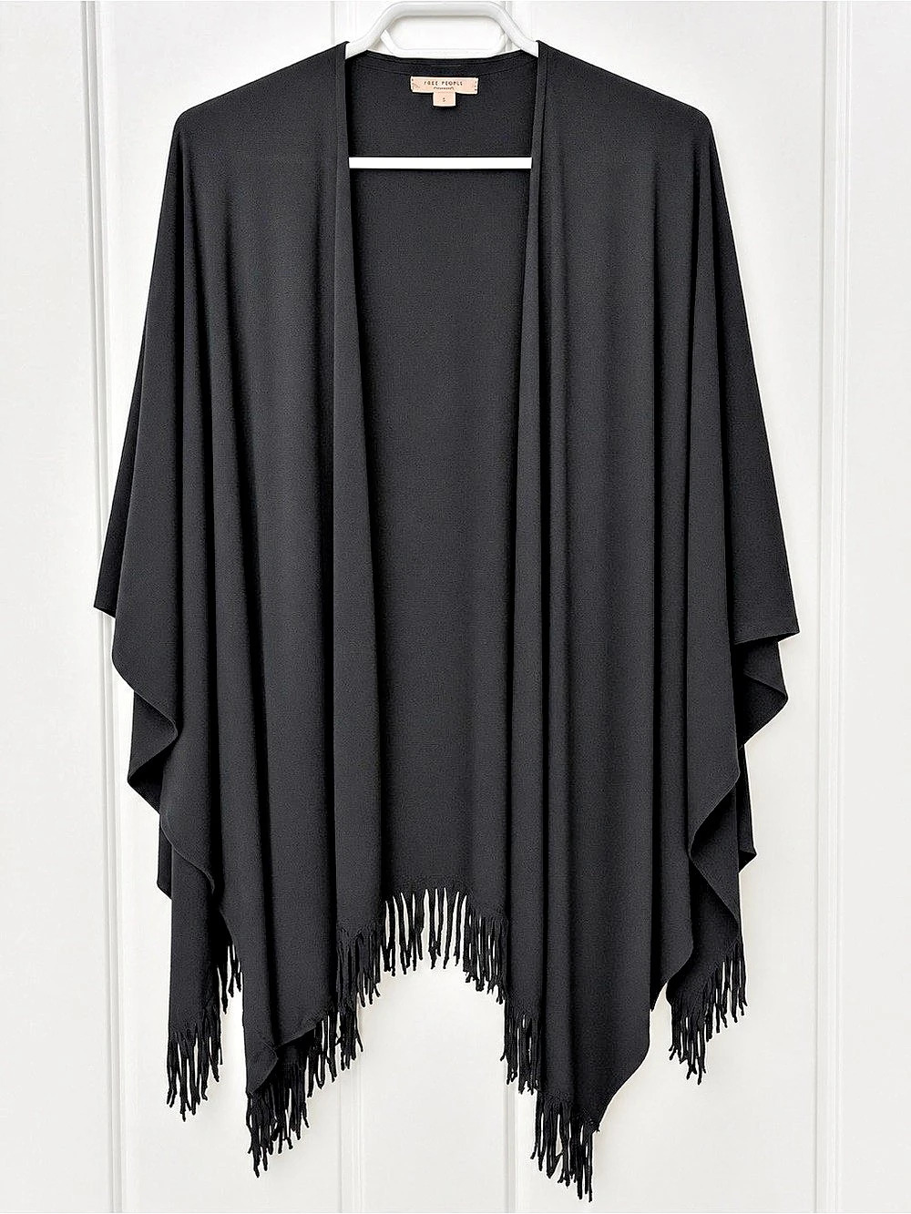 Navy Blue Fringe Poncho